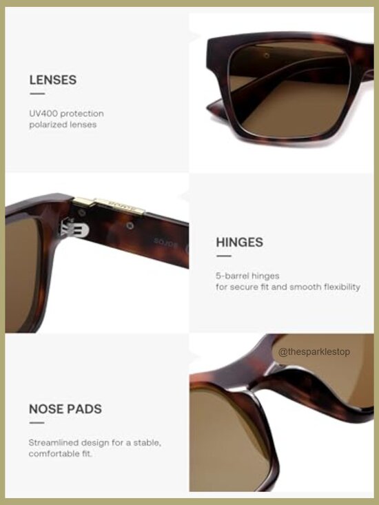Polarized Square Sunglasses UV400 Retro Shades Vintage